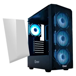 CASQUAQG027GMBK-1-lg CASE QUASAD GAMING 0.5MM METAL-MESH SIDE-GLASS 3USB HD-AUD 4VEN-RGB810 ATX-FULL-SIZE